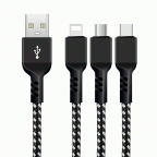 1M 2.4A Type-C Fast Charge Cable Nylon Braided USB Charger Data Cable for Samsung Mobile Phone S10/Huawei Mate 20