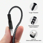 1M 2.4A Type-C Fast Charge Cable Nylon Braided USB Charger Data Cable for Samsung Mobile Phone S10/Huawei Mate 20