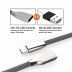 New Zinc Alloy Flat Cell Phone Type C Charger Data Cable For Huawei For iPhone For Android 