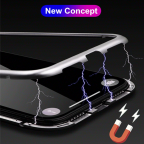  Tempered Glass Full Cover Case Glass Phone Shell Metal Magnetic Phone Case Magnetic Case Cover for iphone X/Xmax/8p/7p/8 