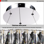 LED Pendant Light Crystal Two Round Rings Hotel Clear Crystal Hanging Lighting Chandelier Light 